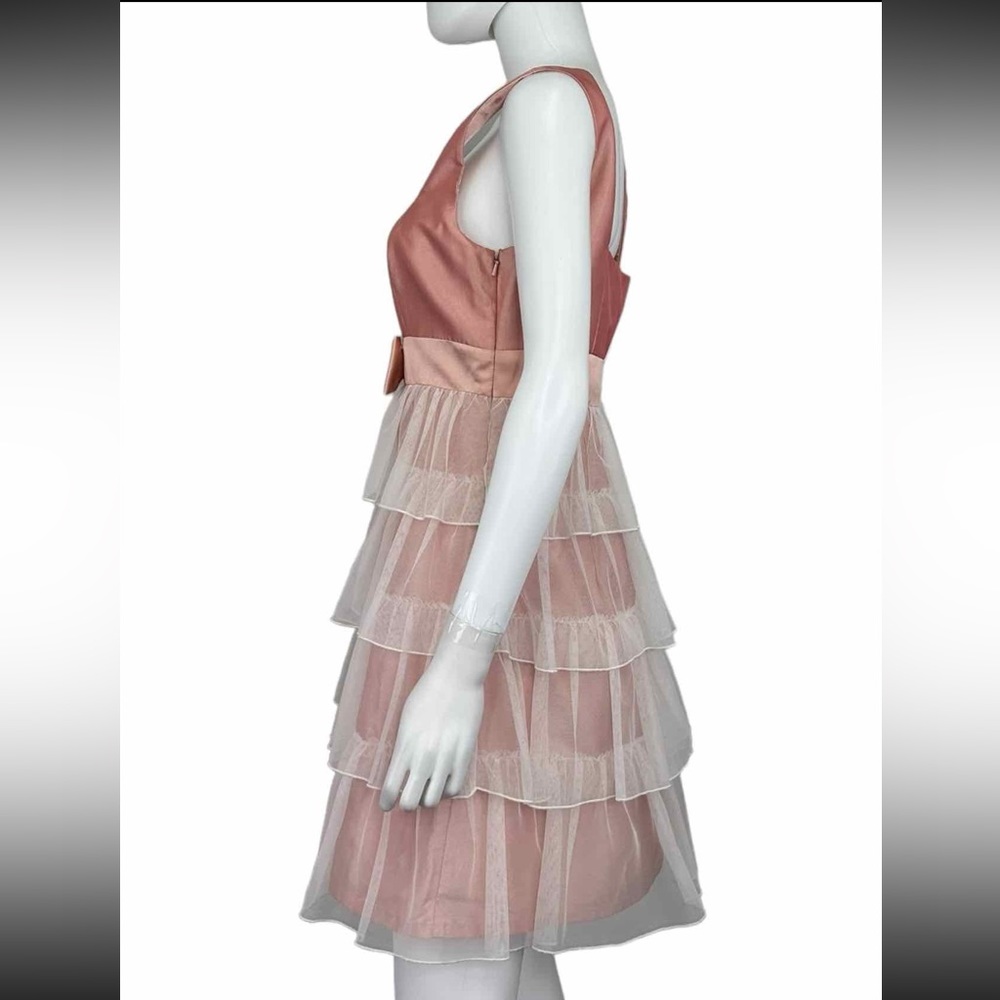 Betsey Johnson Pink Satin Ruffle Cocktail Dress - Picture 2 of 11